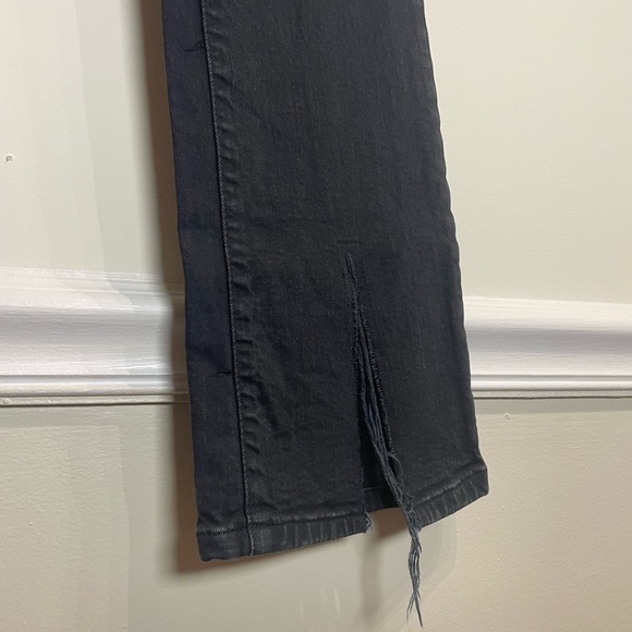 FRAME Le Pixie Cutoff Waist Slit Hem Mini Boot Jeans Film Noir Size 25 - Picture 10 of 11